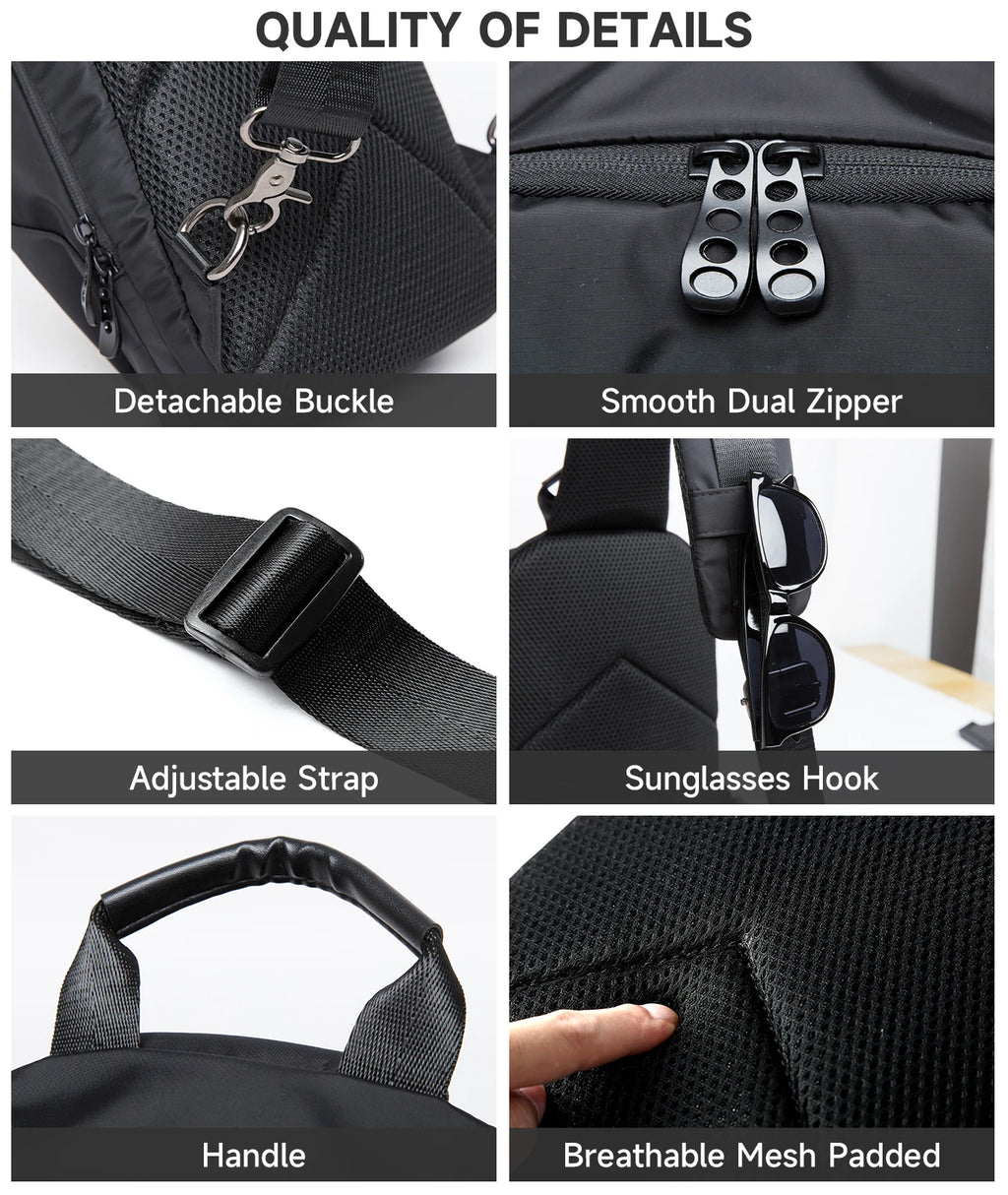 MOYYI Wholesale Waterproof Crossbody Bags for Men Outdoor Chest Sling Bags