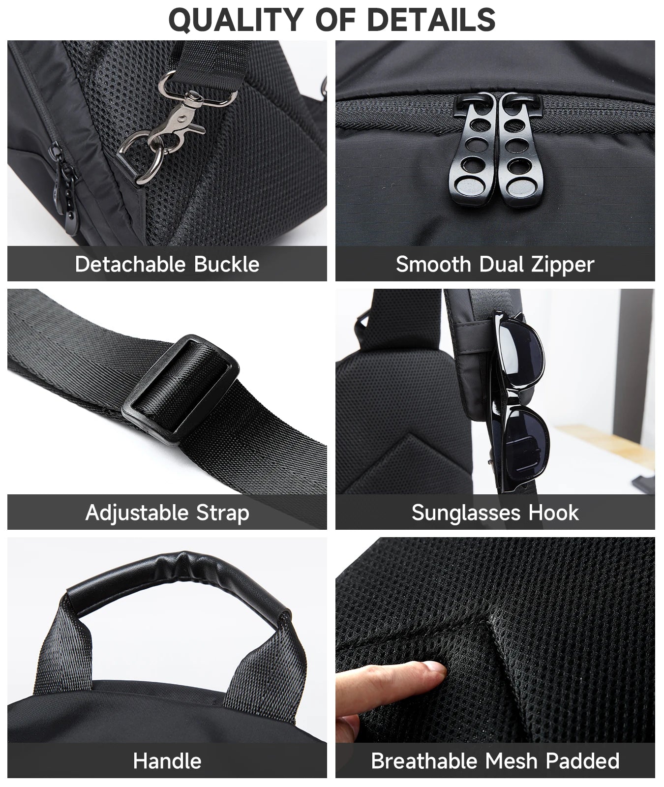 MOYYI Wholesale Waterproof Crossbody Bags for Men Outdoor Chest Sling Bags