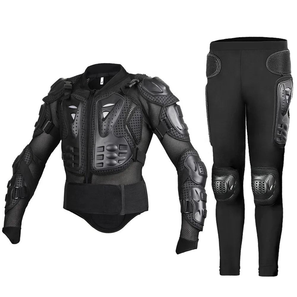 PE Shell Motocross Dirt Bike Spine Gear Armor Jacket and Pants Set