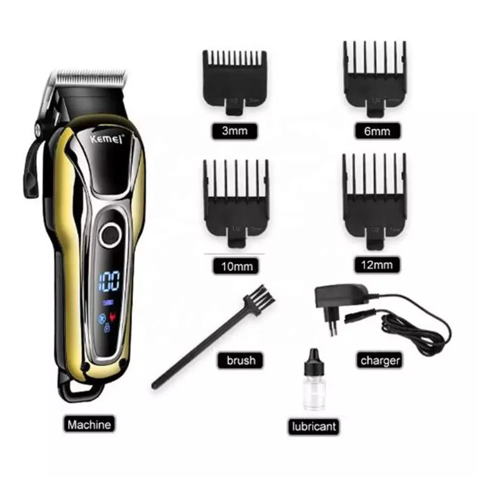 Professional High-Quality Kemei Rechargeable Electric Hair Clippers KM-1990 House Hold Hair Trimmer Professional Trimmer
