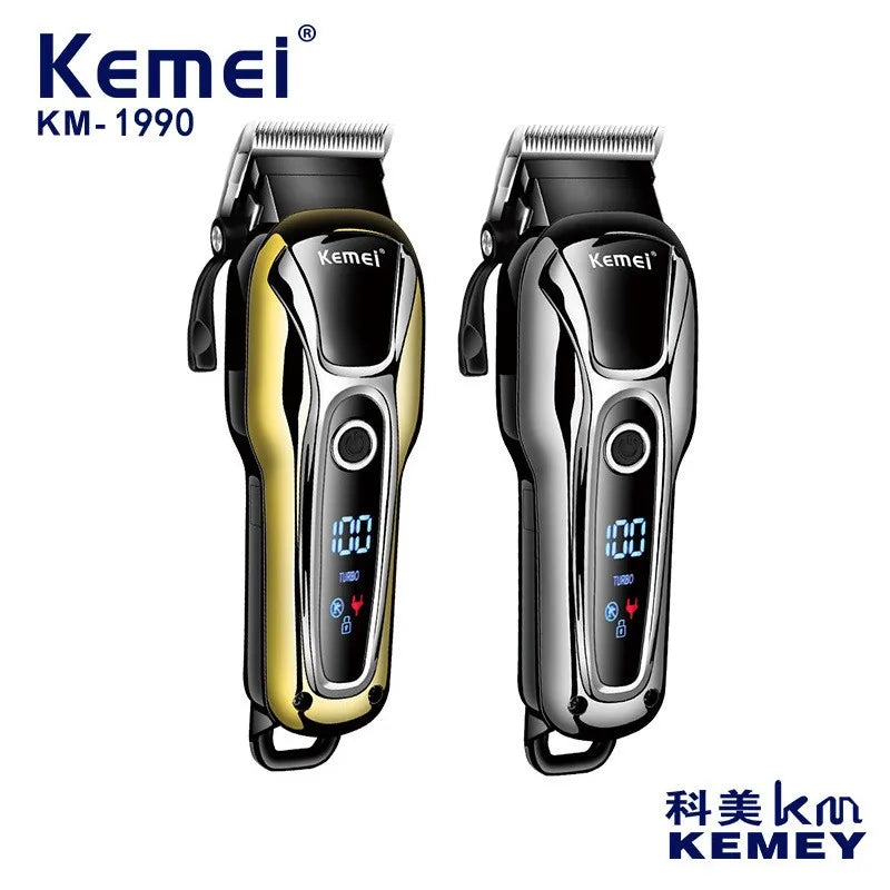 Professional High-Quality Kemei Rechargeable Electric Hair Clippers KM-1990 House Hold Hair Trimmer Professional Trimmer