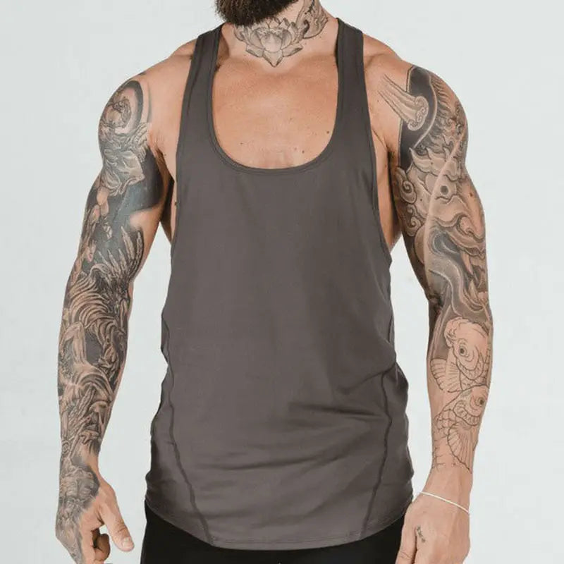 Custom Men's Gym Shirt Quick-Dry Breathable 100% Polyester Anti-Pilling Sporty Style Tank Top YouLaMii 200g