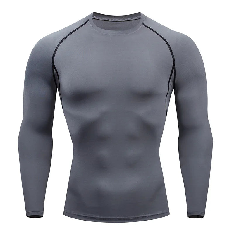 Men's Compression Shirts Long Sleeve Athletic T Shirt Workout Cool Dry Running Tops Gym Undershirts Baselayers for Men