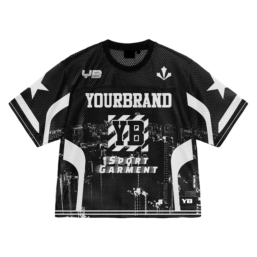 High Quality Short Jerseys Multi-Element European American Cool Street Graffiti Mesh Design Unisex Sports Shirt 100% Polyester