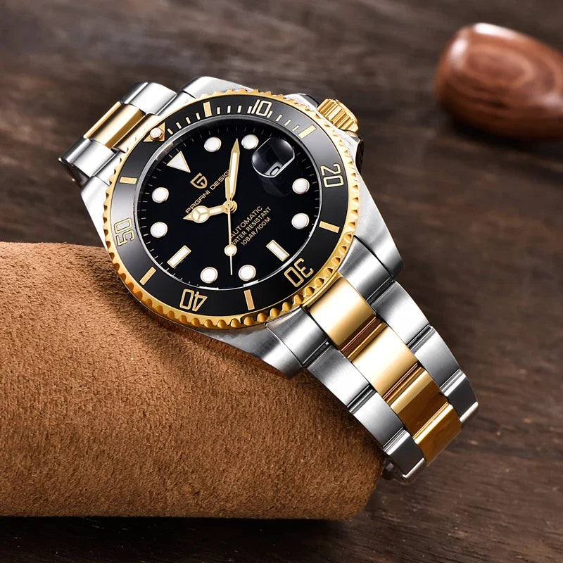 PAGANI DESIGN Top Brand Automatic Watch Luxury Sapphire Glass Mechanical Wristwatch Sports Stainless Steel Waterproof Men Watch