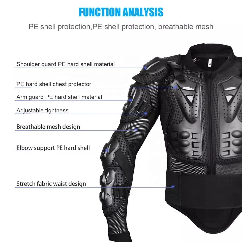 PE Shell Motocross Dirt Bike Spine Gear Armor Jacket and Pants Set