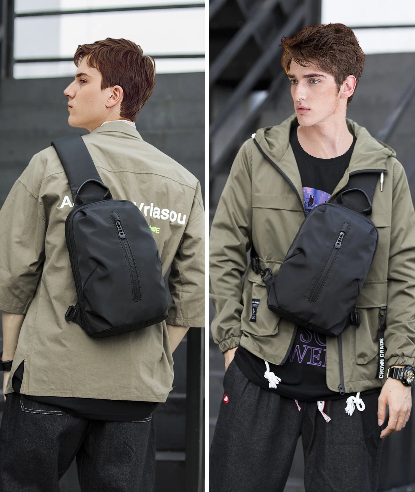 MOYYI Wholesale Waterproof Crossbody Bags for Men Outdoor Chest Sling Bags
