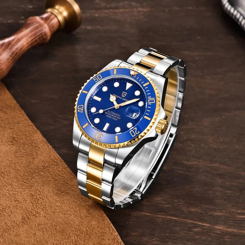PAGANI DESIGN Top Brand Automatic Watch Luxury Sapphire Glass Mechanical Wristwatch Sports Stainless Steel Waterproof Men Watch