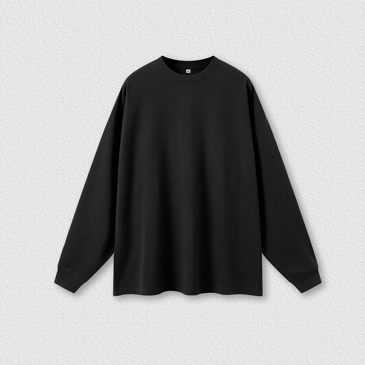 HETH104  Autumn Causal 425gsm heavy weight O-neck oversize long sleeve shirt