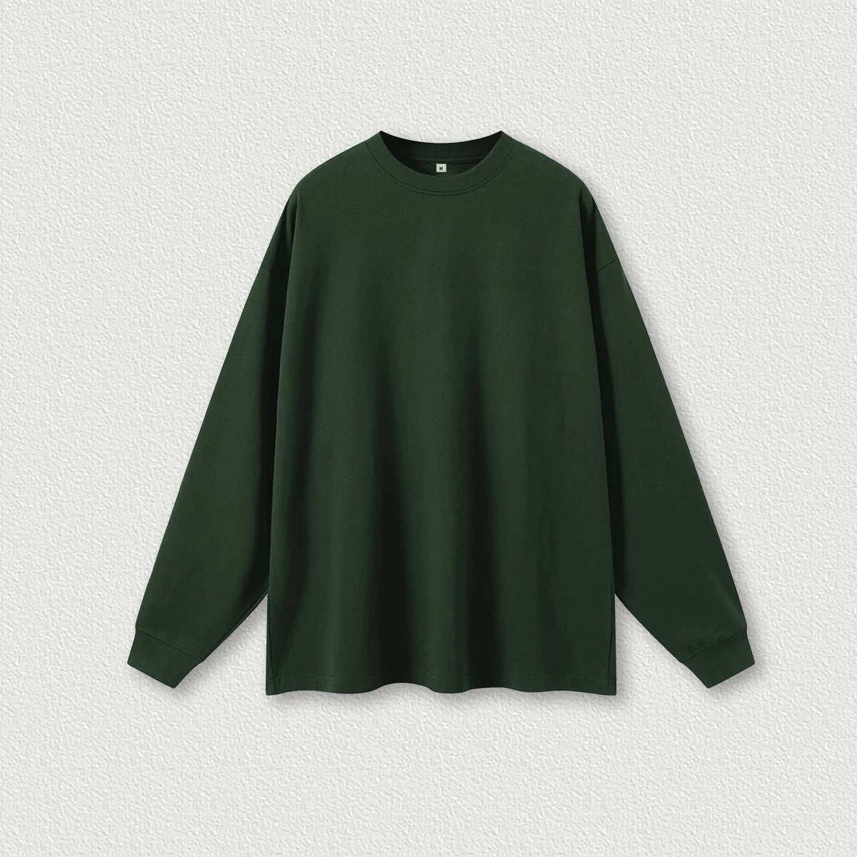 HETH104  Autumn Causal 425gsm heavy weight O-neck oversize long sleeve shirt