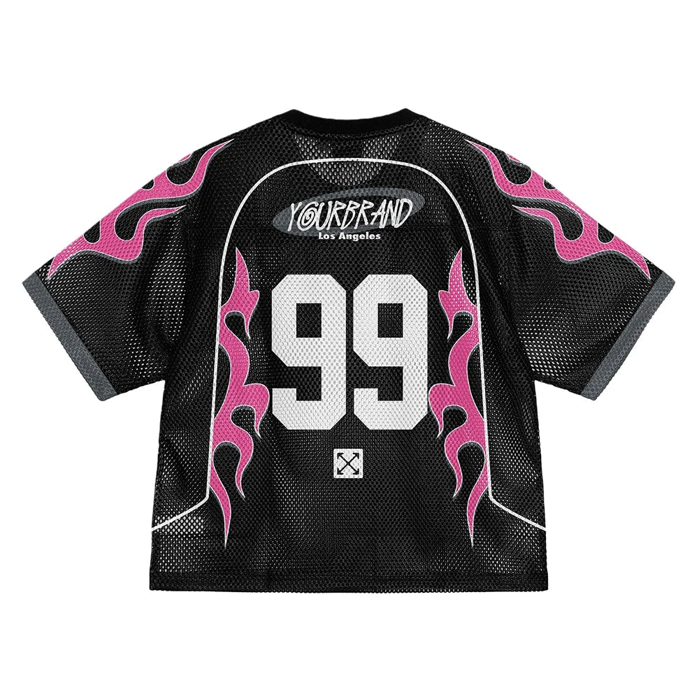 High Quality Short Jerseys Multi-Element European American Cool Street Graffiti Mesh Design Unisex Sports Shirt 100% Polyester