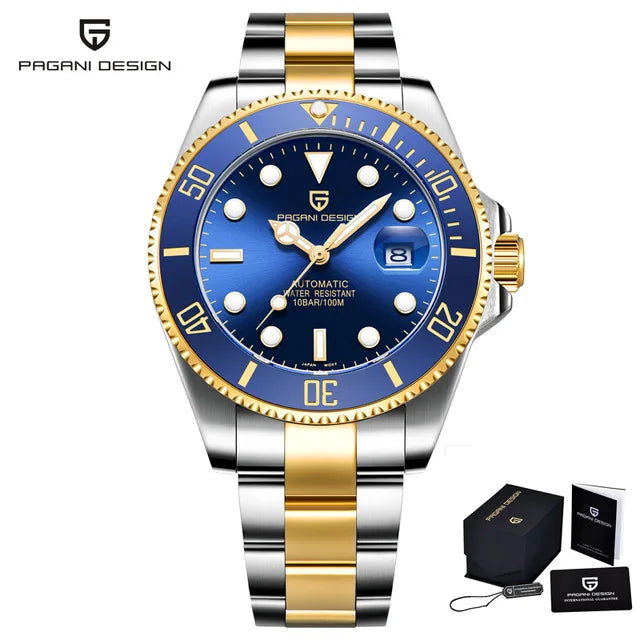 PAGANI DESIGN Top Brand Automatic Watch Luxury Sapphire Glass Mechanical Wristwatch Sports Stainless Steel Waterproof Men Watch