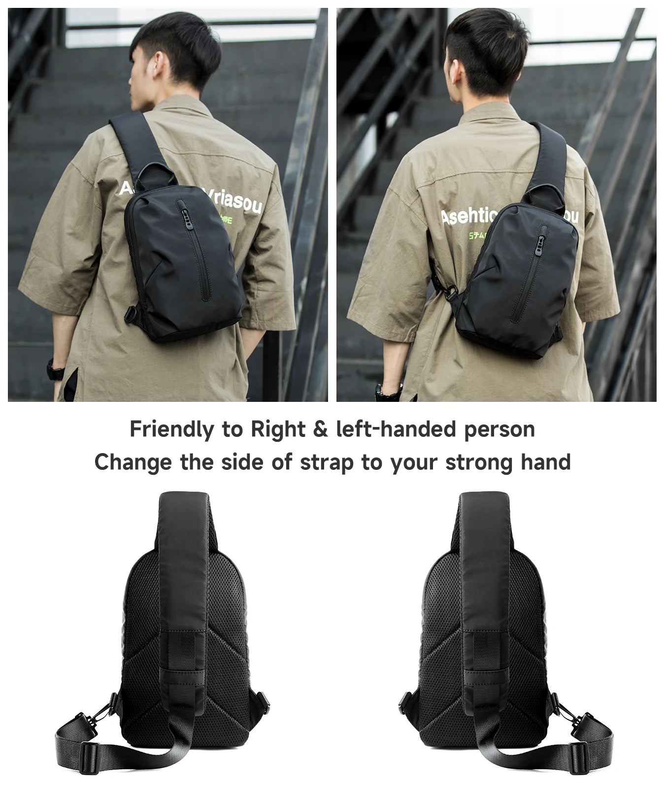 MOYYI Wholesale Waterproof Crossbody Bags for Men Outdoor Chest Sling Bags