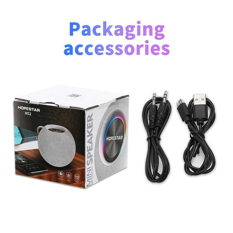 H52 Box Mini Subwoofer Stereo HiFi Sound IPX6 Small Speakers Waterproof Wireless Portable Outdoor Speakers