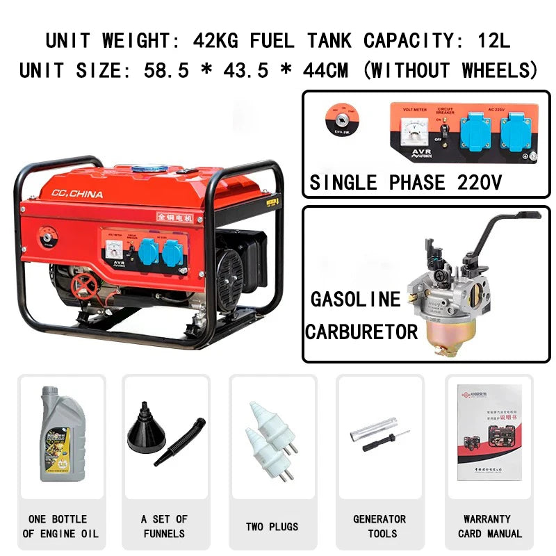 Changchai Brand diesel Generator Set House Hold 10 kW 3/5/6/8/12KW Single Phase 220V Three Phase 380V Fully Automatic