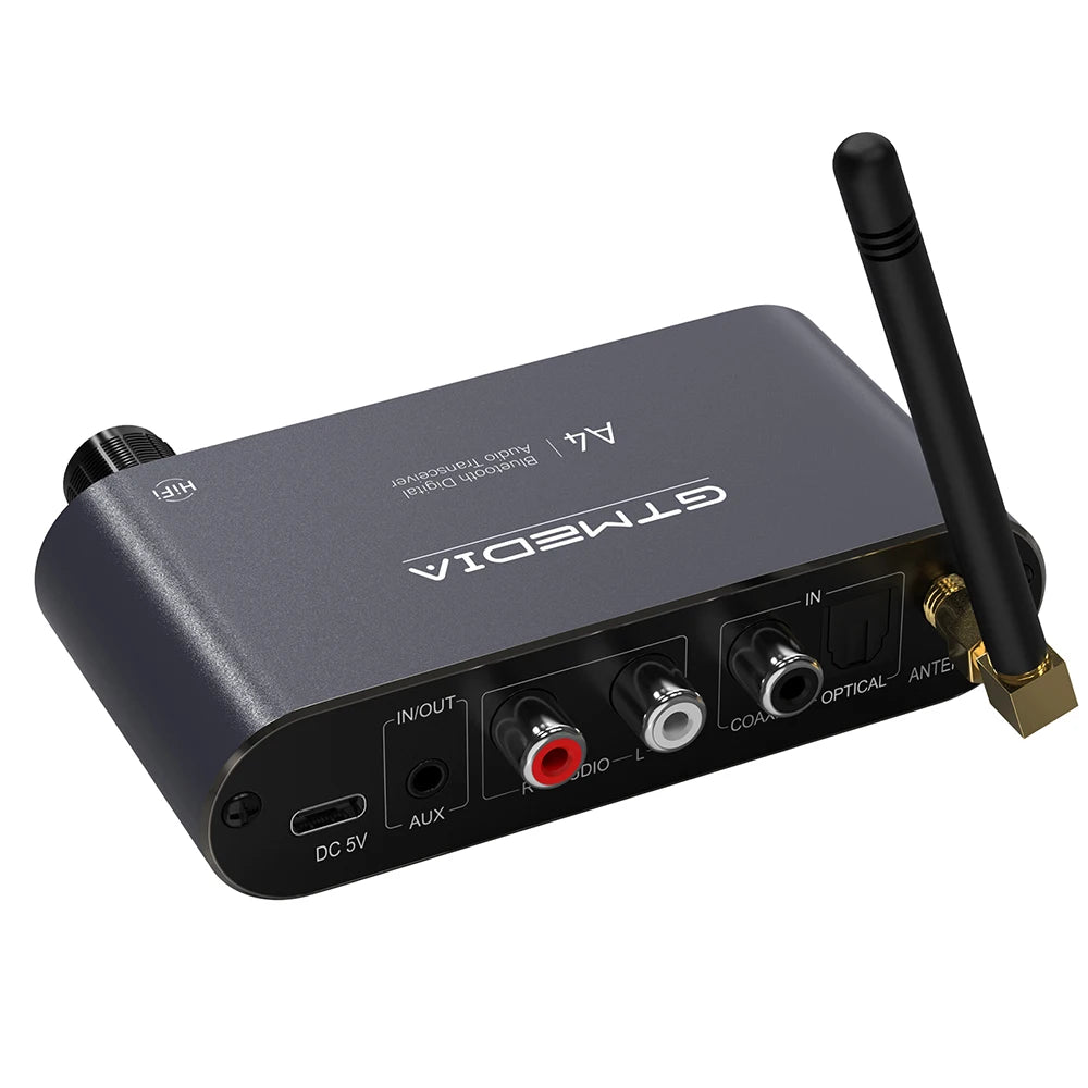 GTMEDIA A4 Bluetooth 5.1 Receiver and Transmitter 4 in 1 Audio Adapter Plug and Play