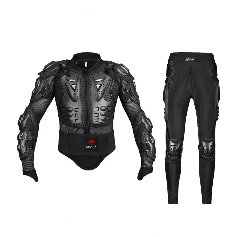 PE Shell Motocross Dirt Bike Spine Gear Armor Jacket and Pants Set