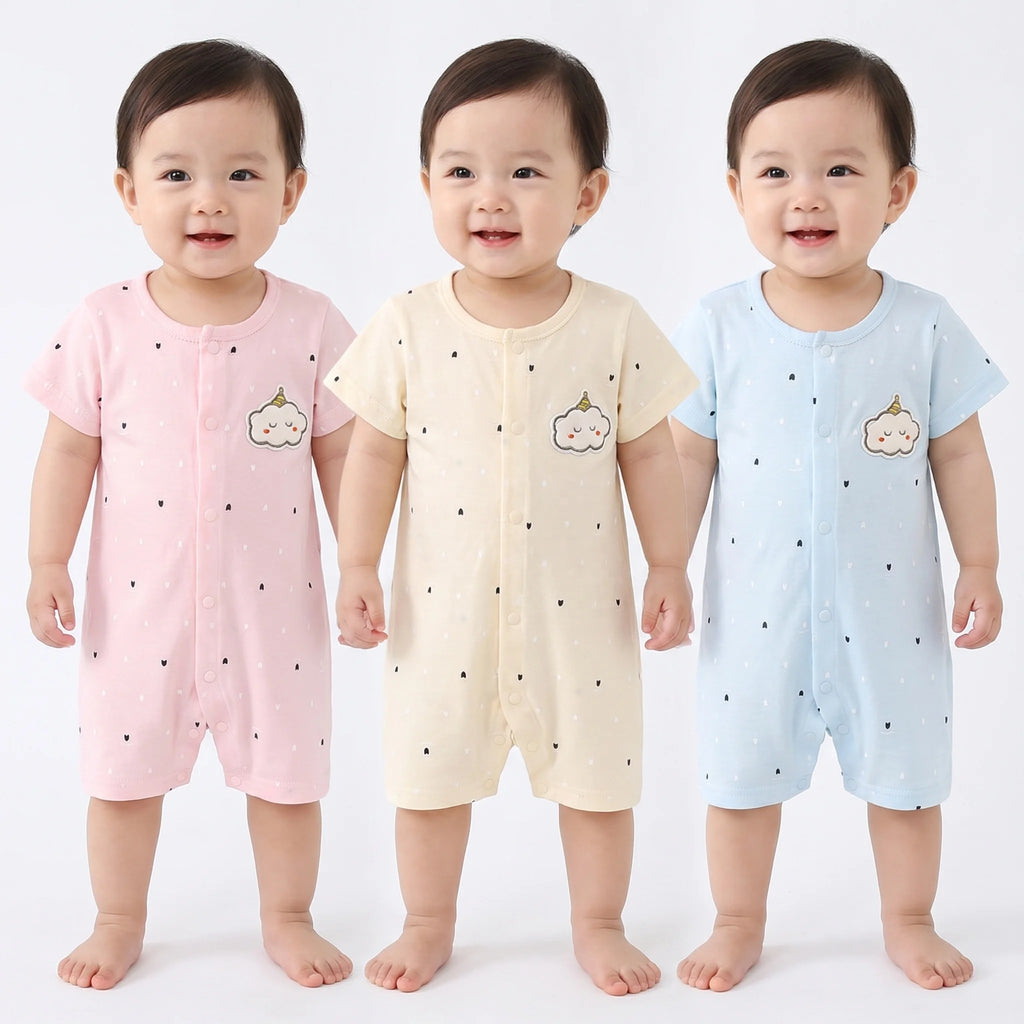 Toddler Girls T-Shirts Shirts Tops Onesie Cotton Summer Short-Sleeved Newborn Clothesa Underwear Baby Romper Pajamas Clothes