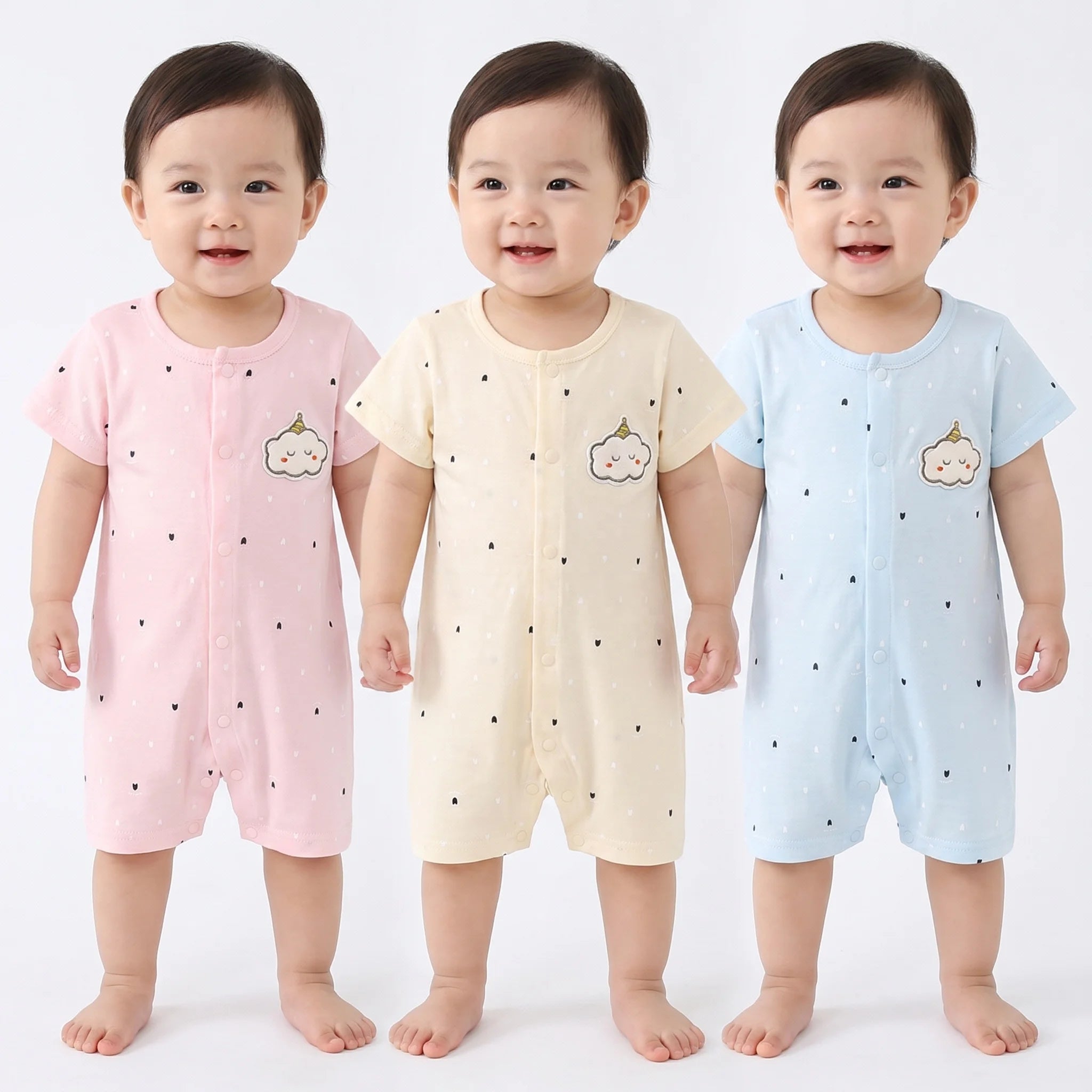 Toddler Girls T-Shirts Shirts Tops Onesie Cotton Summer Short-Sleeved Newborn Clothesa Underwear Baby Romper Pajamas Clothes
