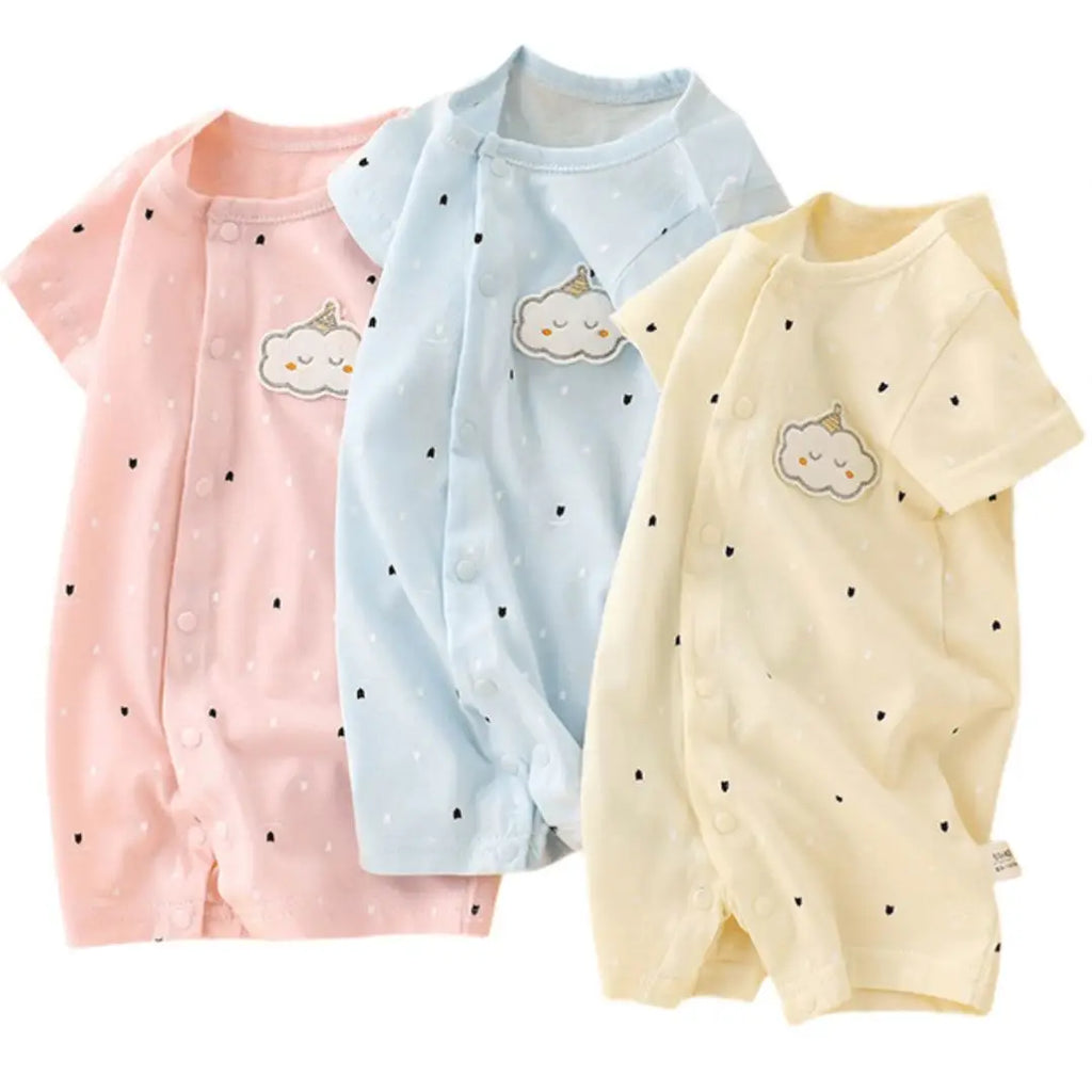 Toddler Girls T-Shirts Shirts Tops Onesie Cotton Summer Short-Sleeved Newborn Clothesa Underwear Baby Romper Pajamas Clothes