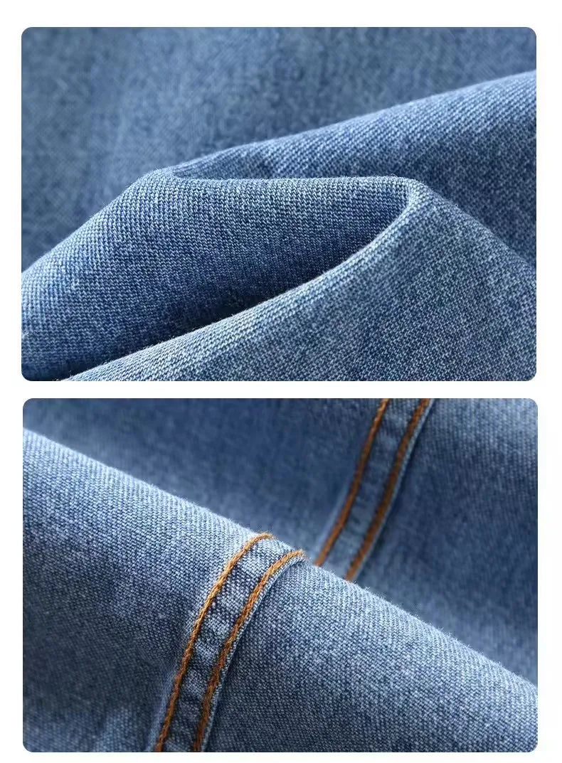 2026  Lev Spring Men's Vintage Washed Distressed Denim Shirt Double Pocket Casual Loose Breathable JeanSing Top