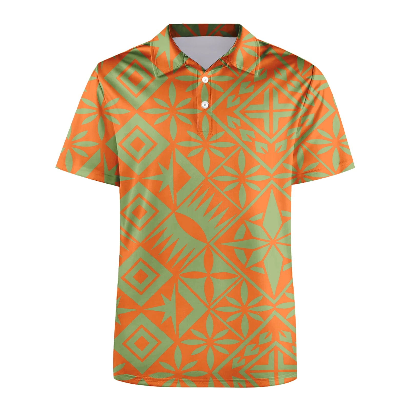 Wholesale Summer Short Sleeve Beach Shirt for Men Tapa Flower Polynesian Tribal Samoa Men's Shirts Custom Polo Shirt
