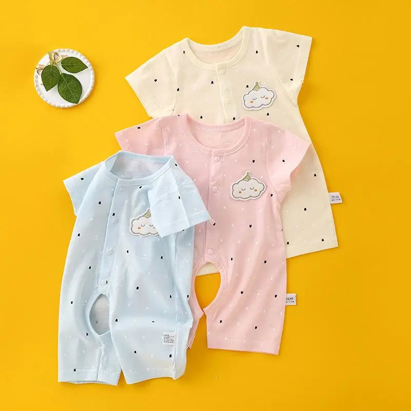 Toddler Girls T-Shirts Shirts Tops Onesie Cotton Summer Short-Sleeved Newborn Clothesa Underwear Baby Romper Pajamas Clothes