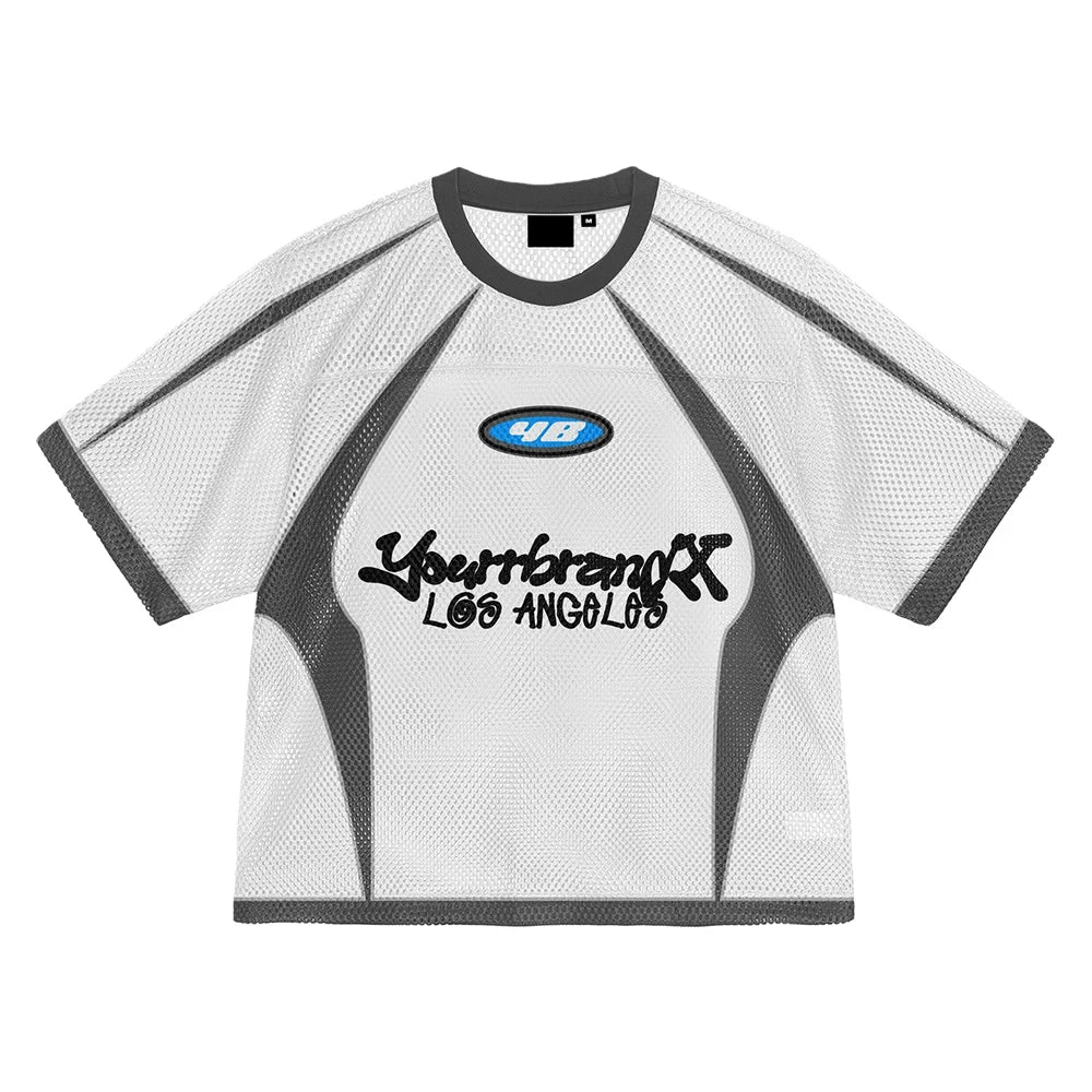 High Quality Short Jerseys Multi-Element European American Cool Street Graffiti Mesh Design Unisex Sports Shirt 100% Polyester
