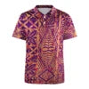 Wholesale Summer Short Sleeve Beach Shirt for Men Tapa Flower Polynesian Tribal Samoa Men's Shirts Custom Polo Shirt