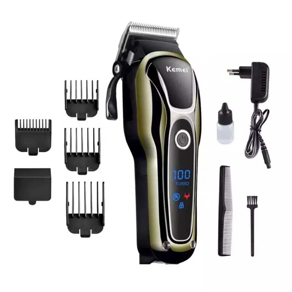 Professional High-Quality Kemei Rechargeable Electric Hair Clippers KM-1990 House Hold Hair Trimmer Professional Trimmer