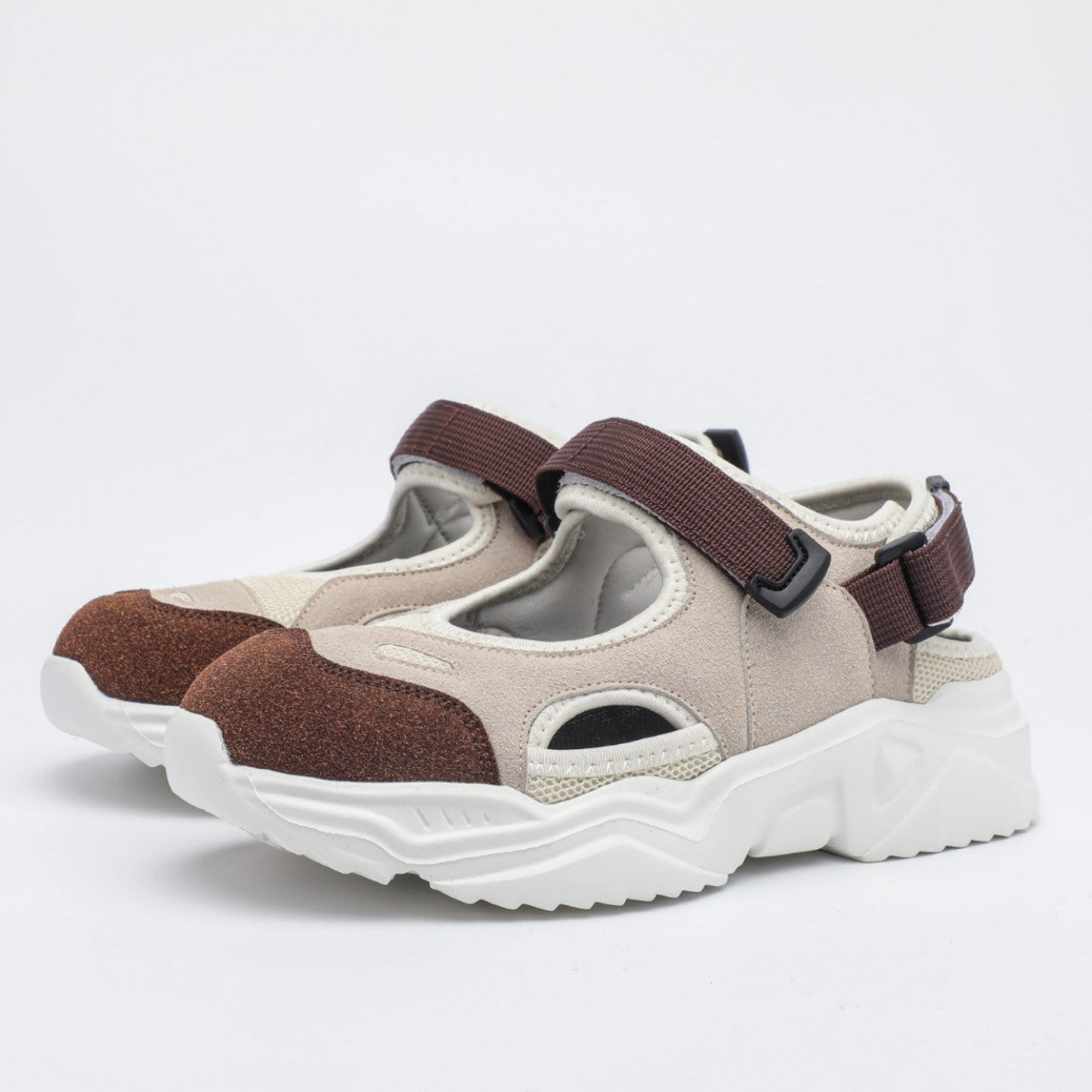 Cross-Border Hot-Selling Amazon Specializes in Large Size Thick-Soled Dad Shoes Sandals for Women 2025 Spring Velcro Casual Sports Shoes