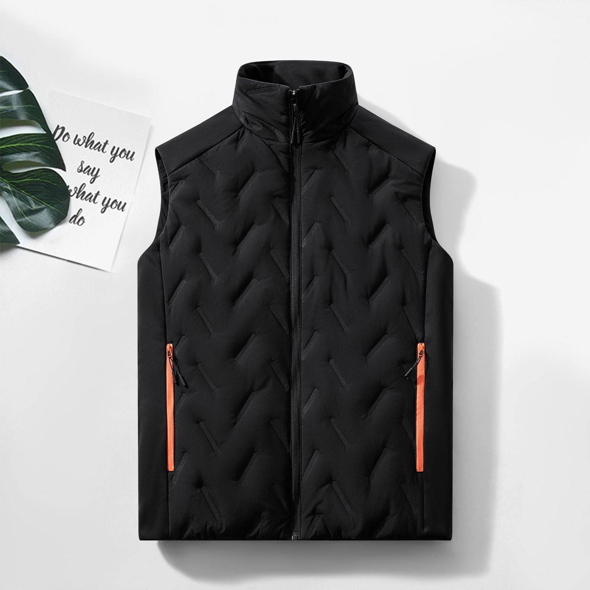 Fashionable Men's Vest Trendy Autumn and Winter New Casual Vest Women's Sports Stand Collar Vest Men's Couple Style Vest