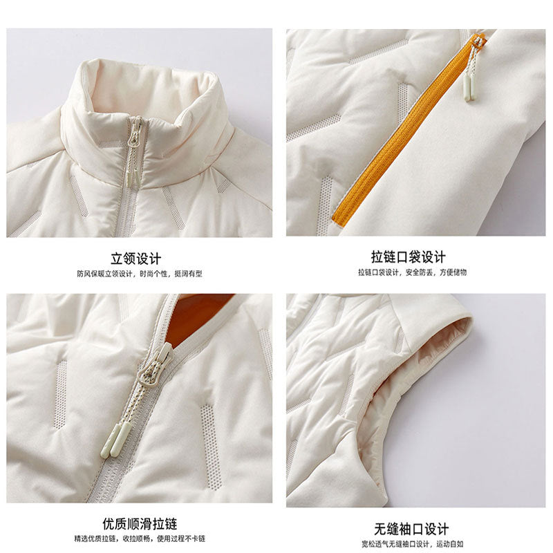Fashionable Men's Vest Trendy Autumn and Winter New Casual Vest Women's Sports Stand Collar Vest Men's Couple Style Vest