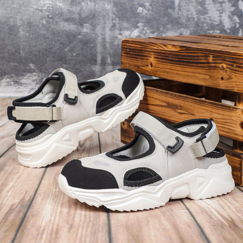 Cross-Border Hot-Selling Amazon Specializes in Large Size Thick-Soled Dad Shoes Sandals for Women 2025 Spring Velcro Casual Sports Shoes