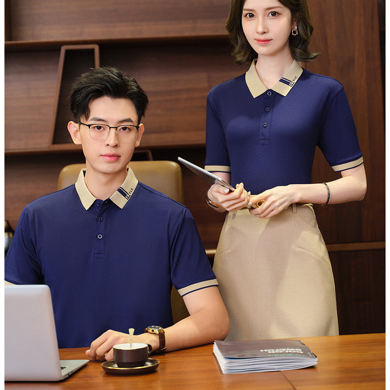 Ice Silk Polo Shirt with Logo Printed Summer Company Corporate Group Activity Cultural Shirt Work Clothes Short-Sleeved T-Shirt Embroider
