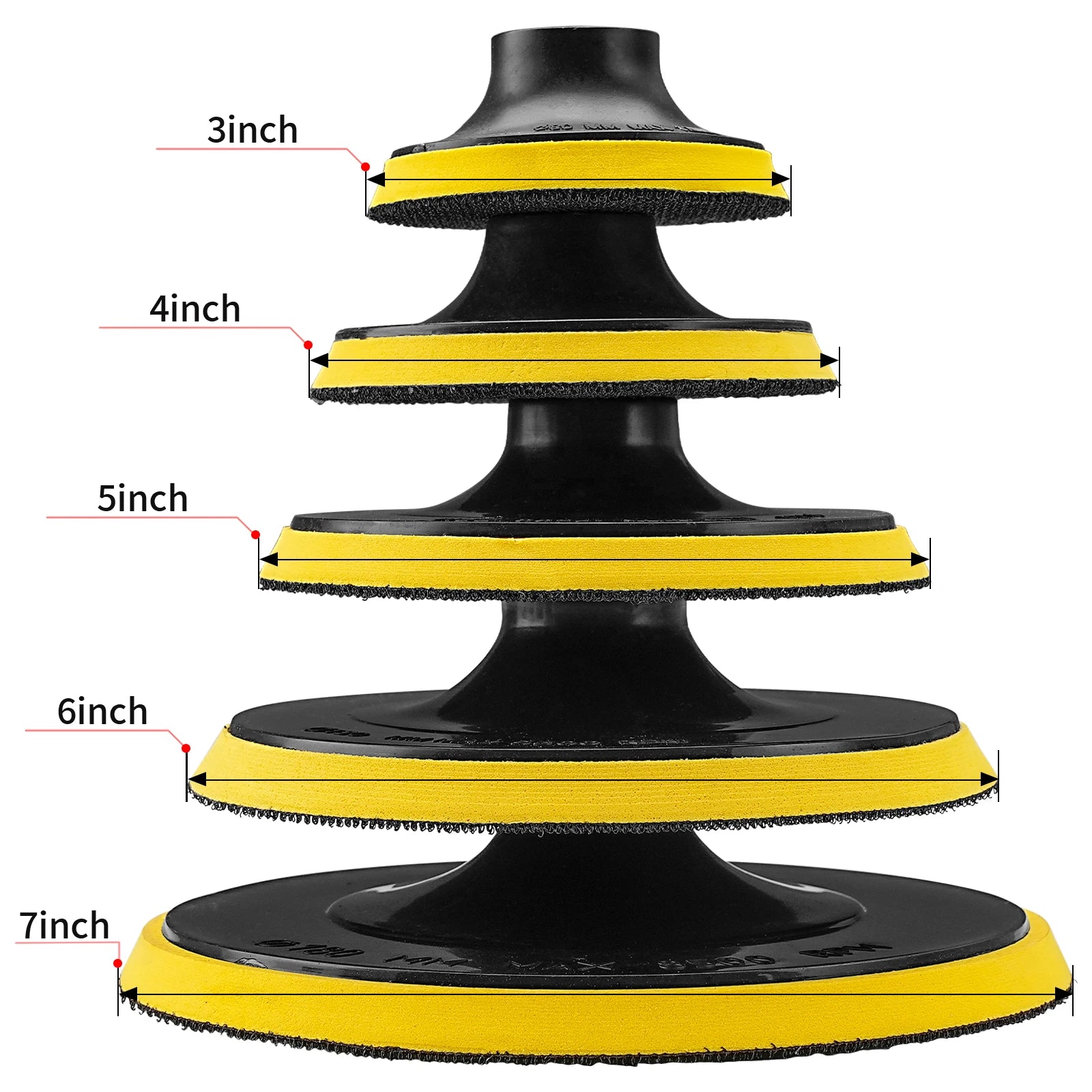 3/4/5/6/7 Inch Hook and Loop Backing Pad Sanding Holder Disc M10M14 Polishing Backer Plate Drill Rod for Polisher Grinding Tools