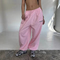 Women Fashion Retro American Pant Autumn Spring New In Wide Leg Stripe Trousers Straight Baggy Joggers Pants Casual Streetwear