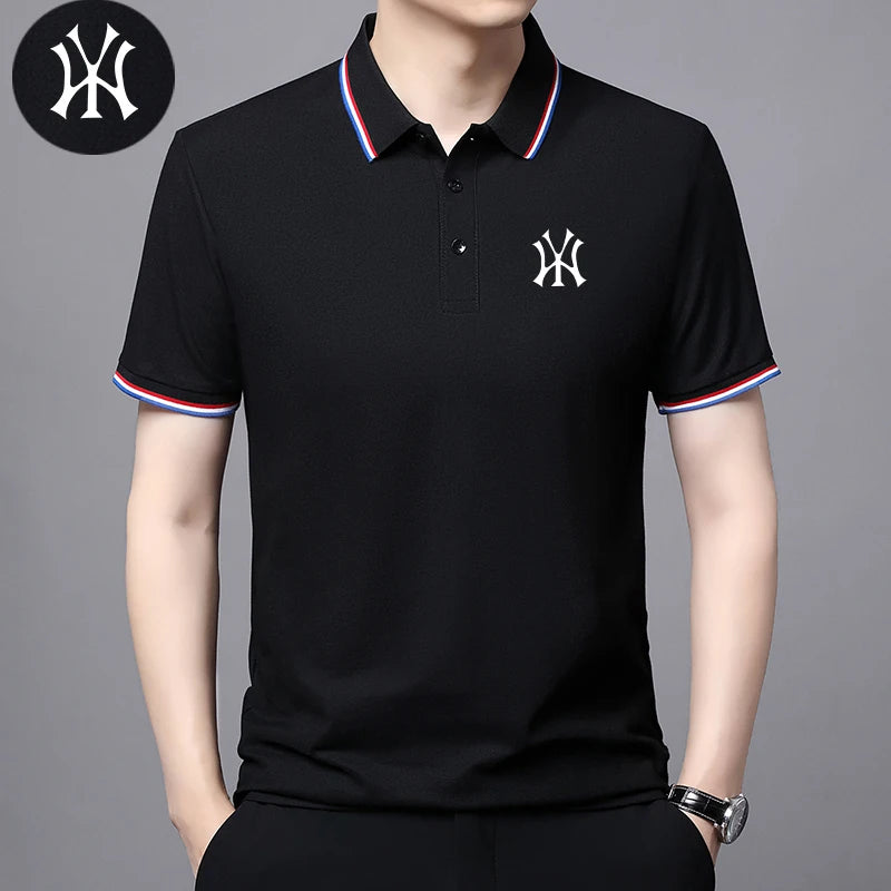 Men's Polo Shirt with Exquisite Embroidery Logo on the Chest in Summer Cool Business and Casual Style Comfortable Breathability