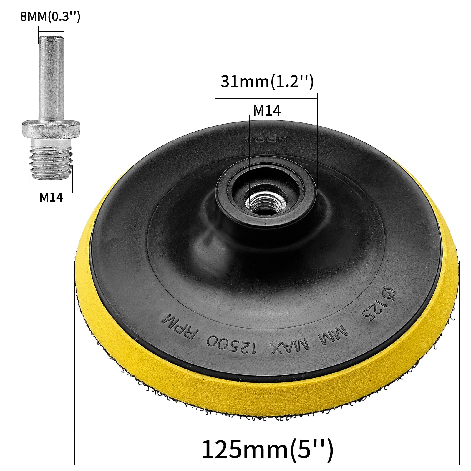 3/4/5/6/7 Inch Hook and Loop Backing Pad Sanding Holder Disc M10M14 Polishing Backer Plate Drill Rod for Polisher Grinding Tools