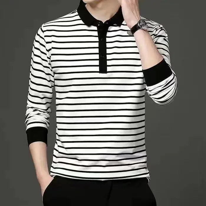 Polo T Shirt for Men Winter Pullovers Oversize Man Sweatshirt Formal Big Size Business With Collar Elasticity Emo Streetwear S
