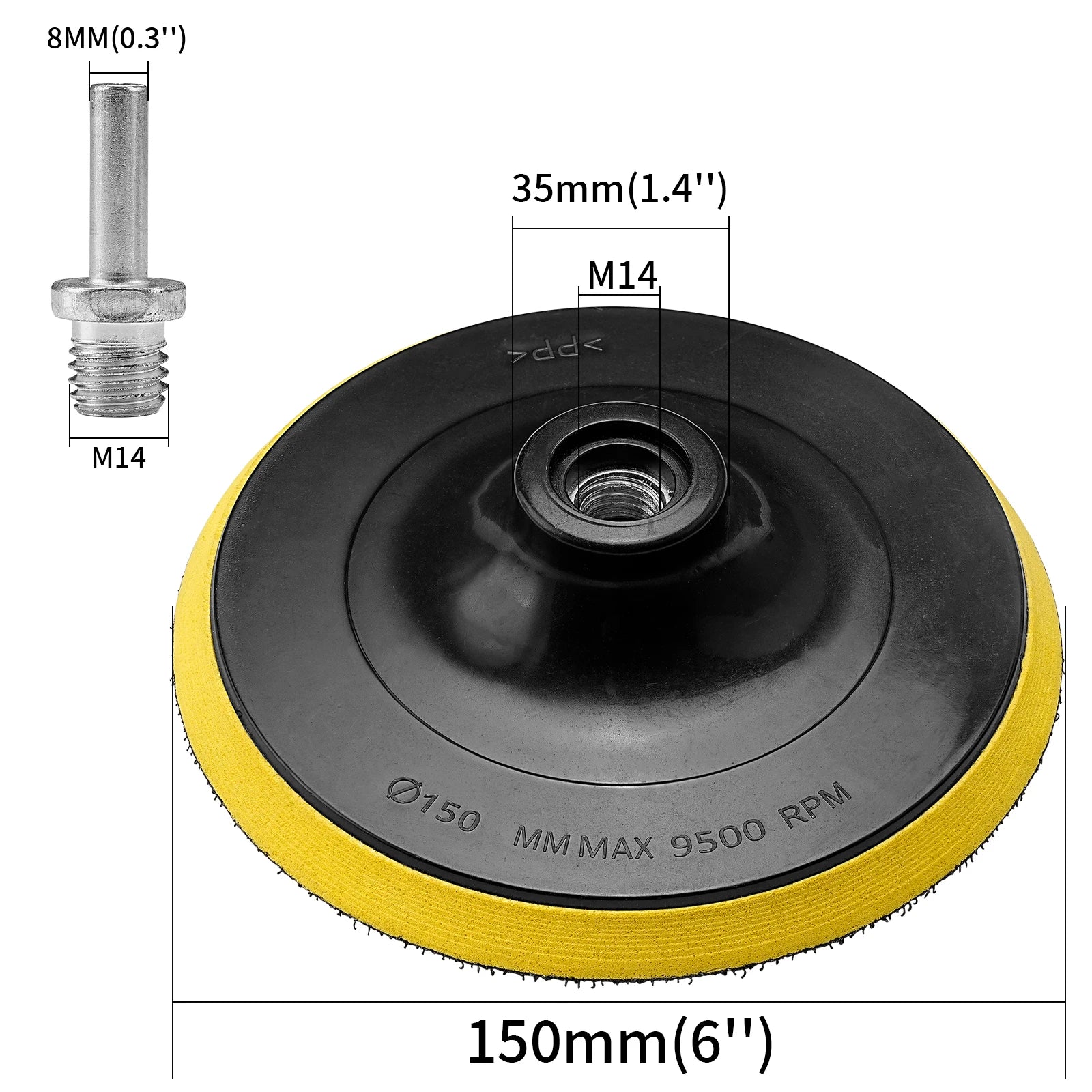 3/4/5/6/7 Inch Hook and Loop Backing Pad Sanding Holder Disc M10M14 Polishing Backer Plate Drill Rod for Polisher Grinding Tools