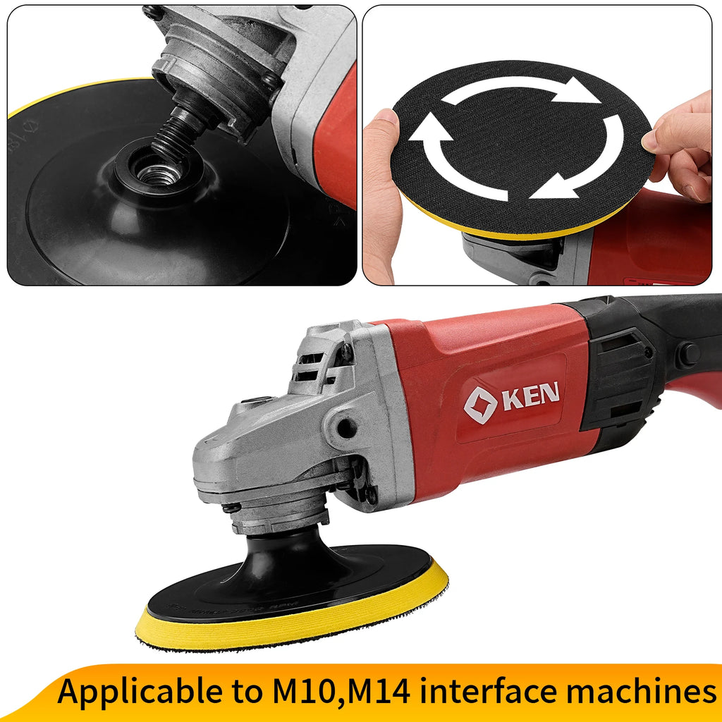 3/4/5/6/7 Inch Hook and Loop Backing Pad Sanding Holder Disc M10M14 Polishing Backer Plate Drill Rod for Polisher Grinding Tools