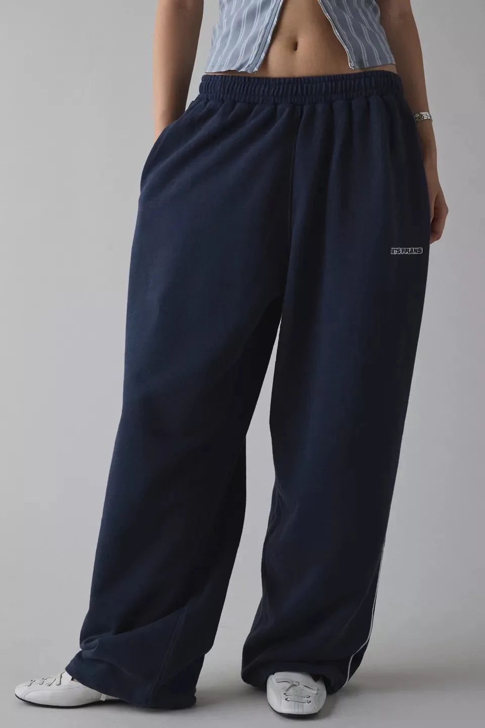Women Fashion Retro American Pant Autumn Spring New In Wide Leg Stripe Trousers Straight Baggy Joggers Pants Casual Streetwear