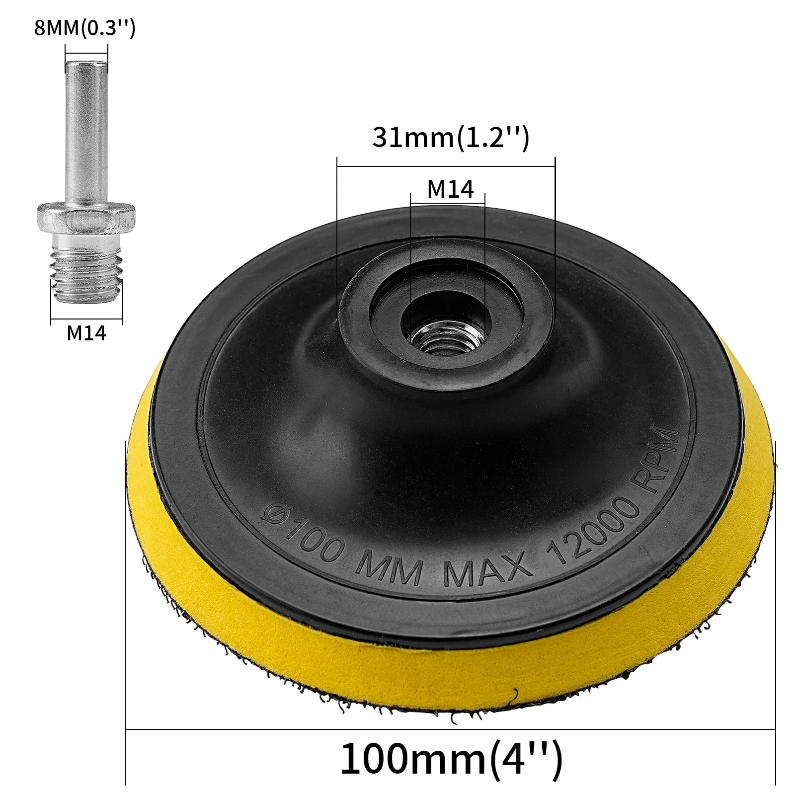 3/4/5/6/7 Inch Hook and Loop Backing Pad Sanding Holder Disc M10M14 Polishing Backer Plate Drill Rod for Polisher Grinding Tools