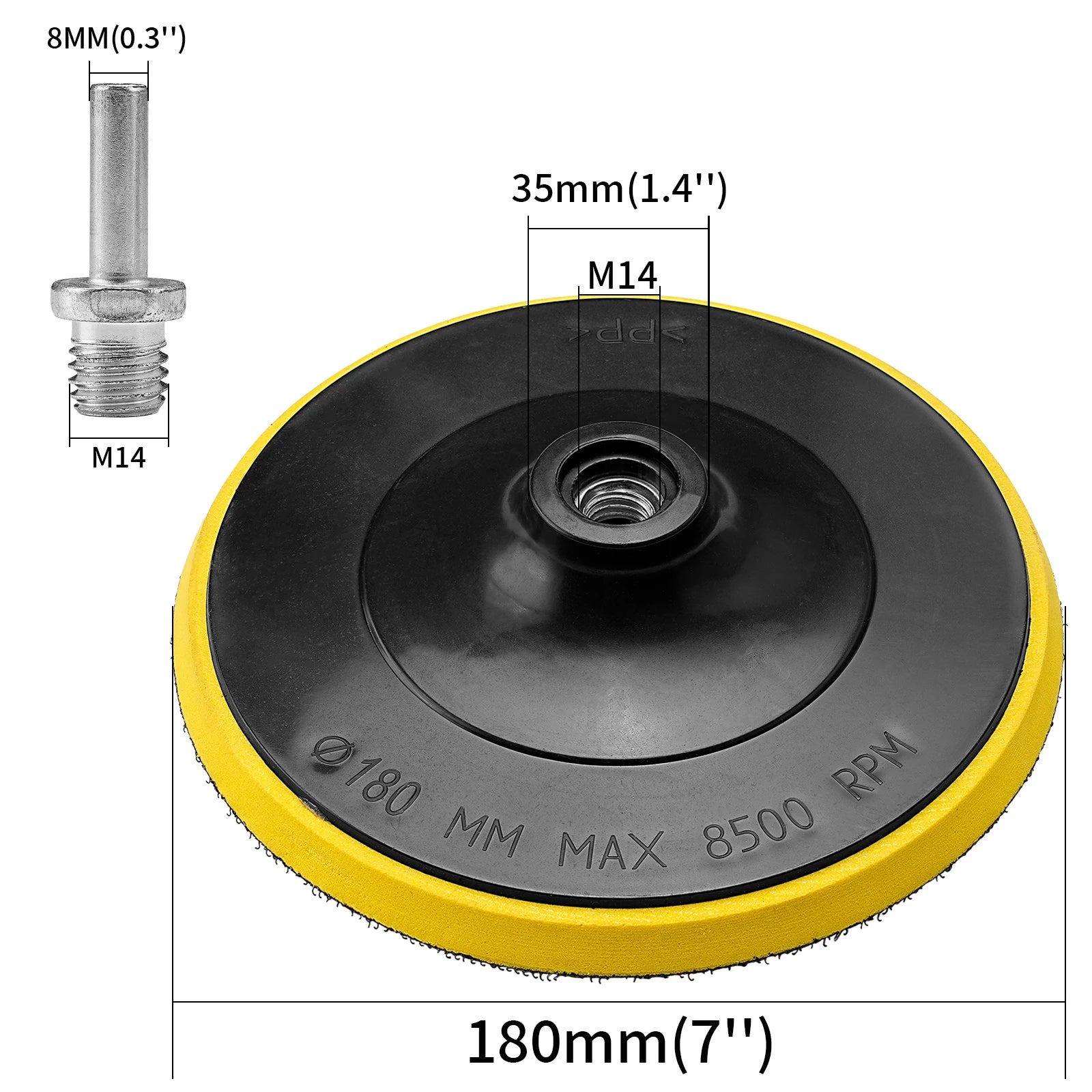 3/4/5/6/7 Inch Hook and Loop Backing Pad Sanding Holder Disc M10M14 Polishing Backer Plate Drill Rod for Polisher Grinding Tools