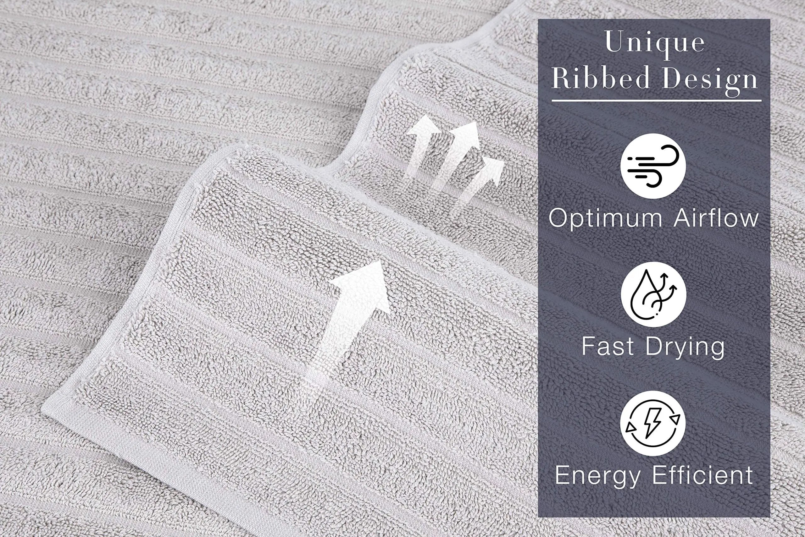 Classic Turkish Towel, Extra Large, Premium Cotton Bath,Thick and Absorbent,Quick-Dry,Ribbed, Luxury Bathroom Towels, 27x55 Inch